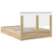 Pat cu storage Stejar Sonoma 135 x 190 cm Lemn compozit - WALTI WALTI