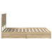 Pat cu storage Stejar Sonoma 135 x 190 cm Lemn compozit - WALTI WALTI