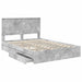 Pat cu storage Gri din beton 135 x 190 cm Lemn compozit - WALTI WALTI