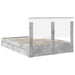 Pat cu storage Gri din beton 135 x 190 cm Lemn compozit - WALTI WALTI