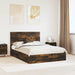 Pat cu storage Stejar fumuriu 135 x 190 cm Lemn compozit - WALTI WALTI