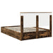 Pat cu storage Stejar fumuriu 135 x 190 cm Lemn compozit - WALTI WALTI