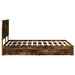 Pat cu storage Stejar fumuriu 135 x 190 cm Lemn compozit - WALTI WALTI