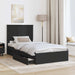 Pat cu storage cu sertar Negru 100 x 200 cm Lemn prelucrat - WALTI WALTI