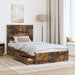 Pat cu storage Stejar fumuriu 100 x 200 cm Lemn compozit - WALTI WALTI