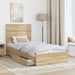 Pat cu storage Stejar Sonoma 90 x 200 cm Lemn compozit - WALTI WALTI