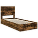Pat cu storage Stejar fumuriu 90 x 200 cm Lemn compozit - WALTI WALTI