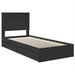 Pat cu storage cu headboard Negru 90 x 190 cm Lemn compozit - WALTI WALTI