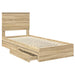 Pat cu storage Stejar Sonoma 90 x 190 cm Lemn compozit - WALTI WALTI
