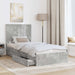 Pat cu storage Gri din beton 90 x 190 cm Lemn compozit - WALTI WALTI
