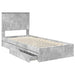 Pat cu storage Gri din beton 90 x 190 cm Lemn compozit - WALTI WALTI
