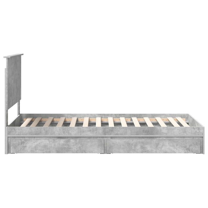 Pat cu storage Gri din beton 90 x 190 cm Lemn compozit - WALTI WALTI