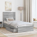 Pat cu storage cu sertar Gri Sonoma 90 x 190 cm Lemn compozit - WALTI WALTI
