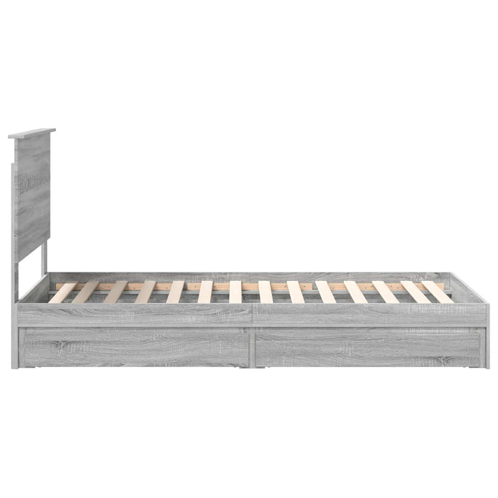 Pat cu storage cu sertar Gri Sonoma 90 x 190 cm Lemn compozit - WALTI WALTI