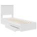 Pat cu storage cu headboard Alb 75 x 190 cm Lemn compozit - WALTI WALTI