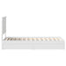 Pat cu storage cu headboard Alb 75 x 190 cm Lemn compozit - WALTI WALTI