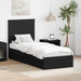 Pat cu storage cu headboard Negru 75 x 190 cm Lemn compozit - WALTI WALTI