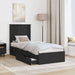 Pat cu storage cu headboard Negru 75 x 190 cm Lemn compozit - WALTI WALTI