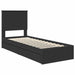 Pat cu storage cu headboard Negru 75 x 190 cm Lemn compozit - WALTI WALTI