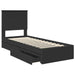 Pat cu storage cu headboard Negru 75 x 190 cm Lemn compozit - WALTI WALTI