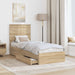 Pat cu storage Stejar Sonoma 75 x 190 cm Lemn compozit - WALTI WALTI