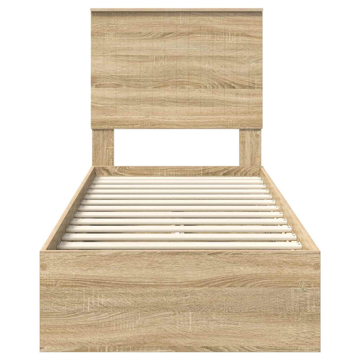 Pat cu storage Stejar Sonoma 75 x 190 cm Lemn compozit - WALTI WALTI