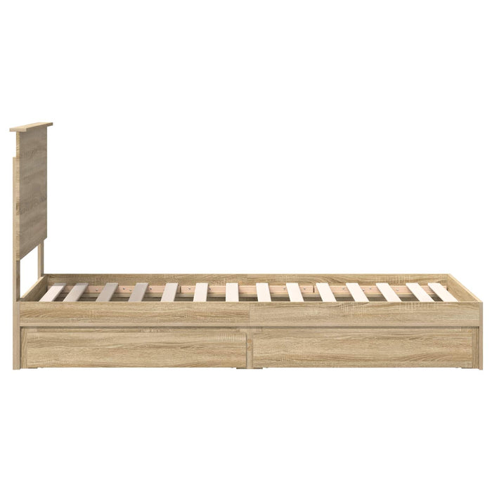 Pat cu storage Stejar Sonoma 75 x 190 cm Lemn compozit - WALTI WALTI