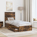 Pat cu storage Stejar fumuriu 75 x 190 cm Lemn compozit - WALTI WALTI