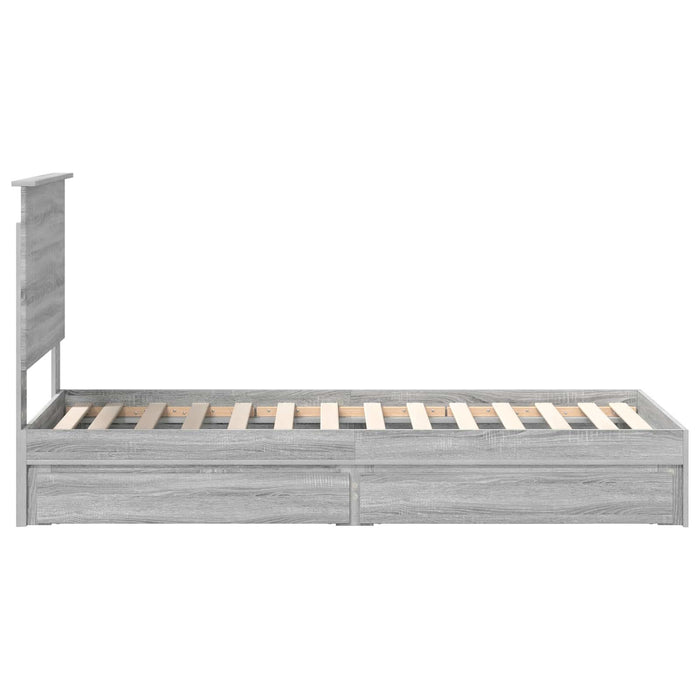 Pat cu storage cu sertar Gri Sonoma 75 x 190 cm Lemn compozit - WALTI WALTI