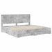 Cadru de pat cu sertar Gri din beton 200 x 200 cm Lemn compozit - WALTI WALTI