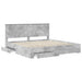 Cadru de pat cu sertar Gri din beton 200 x 200 cm Lemn compozit - WALTI WALTI