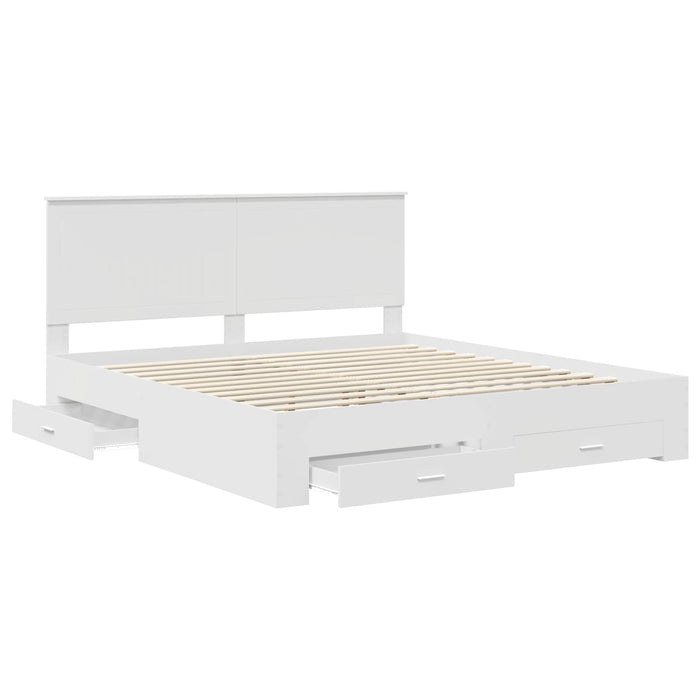 Cadru de pat cu headboard Alb 180 x 200 cm Lemn compozit - WALTI WALTI