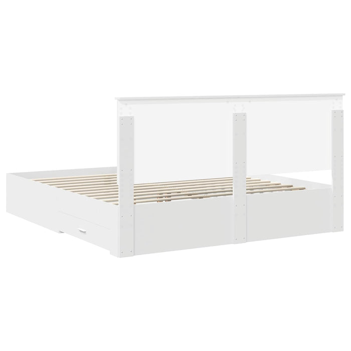 Cadru de pat cu headboard Alb 180 x 200 cm Lemn compozit - WALTI WALTI