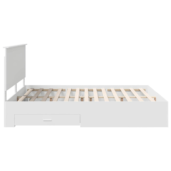 Cadru de pat cu headboard Alb 180 x 200 cm Lemn compozit - WALTI WALTI