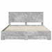 Cadru de pat cu sertar Gri din beton 180 x 200 cm Lemn compozit - WALTI WALTI
