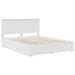 Cadru de pat cu headboard Alb 160 x 200 cm Lemn compozit - WALTI WALTI