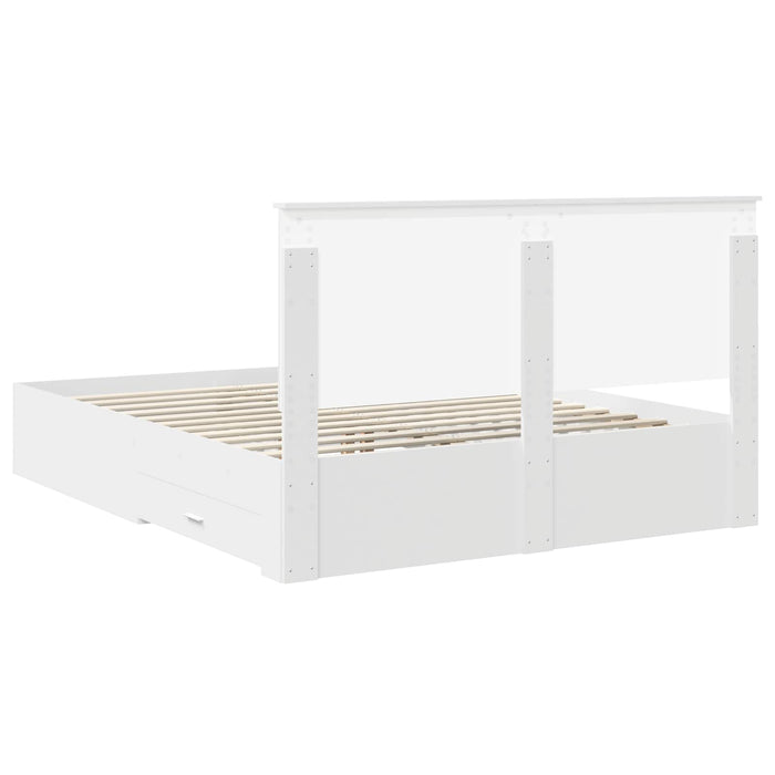 Cadru de pat cu headboard Alb 160 x 200 cm Lemn compozit - WALTI WALTI