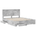 Cadru de pat cu sertar Gri din beton 160 x 200 cm Lemn compozit - WALTI WALTI