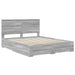 Cadru de pat cu headboard Gri Sonoma 160 x 200 cm Lemn compozit - WALTI WALTI