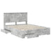 Cadru de pat cu sertar Gri din beton 150 x 200 cm Lemn compozit - WALTI WALTI