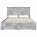 Cadru de pat cu sertar Gri din beton 150 x 200 cm Lemn compozit - WALTI WALTI