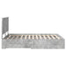 Cadru de pat cu sertar Gri din beton 150 x 200 cm Lemn compozit - WALTI WALTI