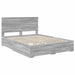 Cadru de pat cu headboard Gri Sonoma 150 x 200 cm Lemn compozit - WALTI WALTI