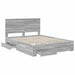 Cadru de pat cu headboard Gri Sonoma 150 x 200 cm Lemn compozit - WALTI WALTI