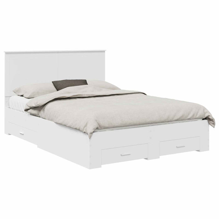 Cadru de pat cu headboard Alb 140 x 200 cm Lemn compozit - WALTI WALTI