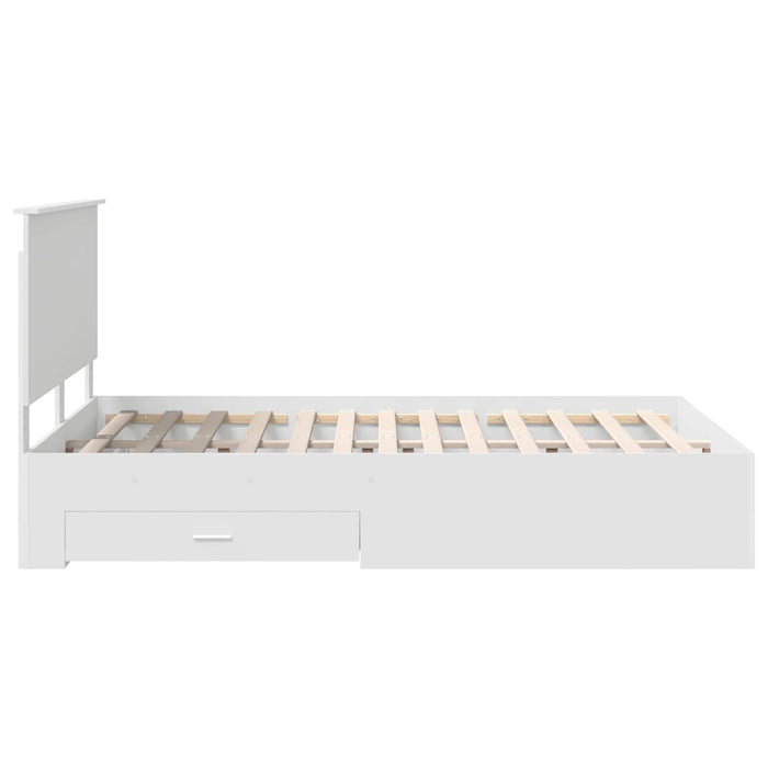 Cadru de pat cu headboard Alb 140 x 200 cm Lemn compozit - WALTI WALTI