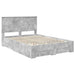 Cadru de pat cu sertar Gri din beton 140 x 200 cm Lemn compozit - WALTI WALTI