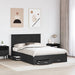 Cadru de pat cu headboard Negru 140 x 190 cm Lemn compozit - WALTI WALTI