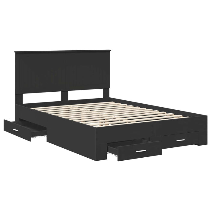 Cadru de pat cu headboard Negru 140 x 190 cm Lemn compozit - WALTI WALTI