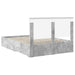 Cadru de pat cu sertar Gri din beton 140 x 190 cm Lemn compozit - WALTI WALTI